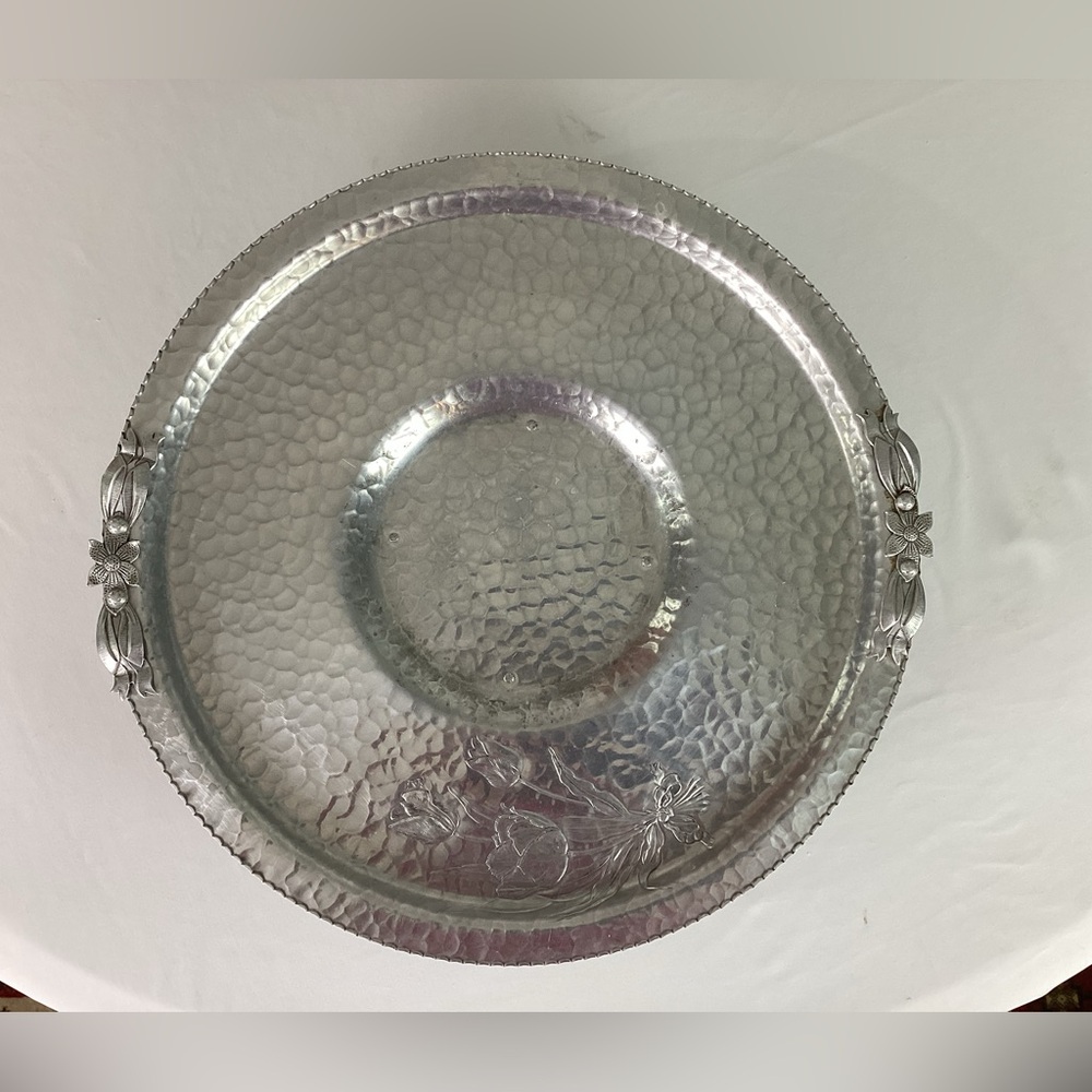 Rodney Kent-hand wrought-aluminum – serving/Lazy Susan tray/ platter